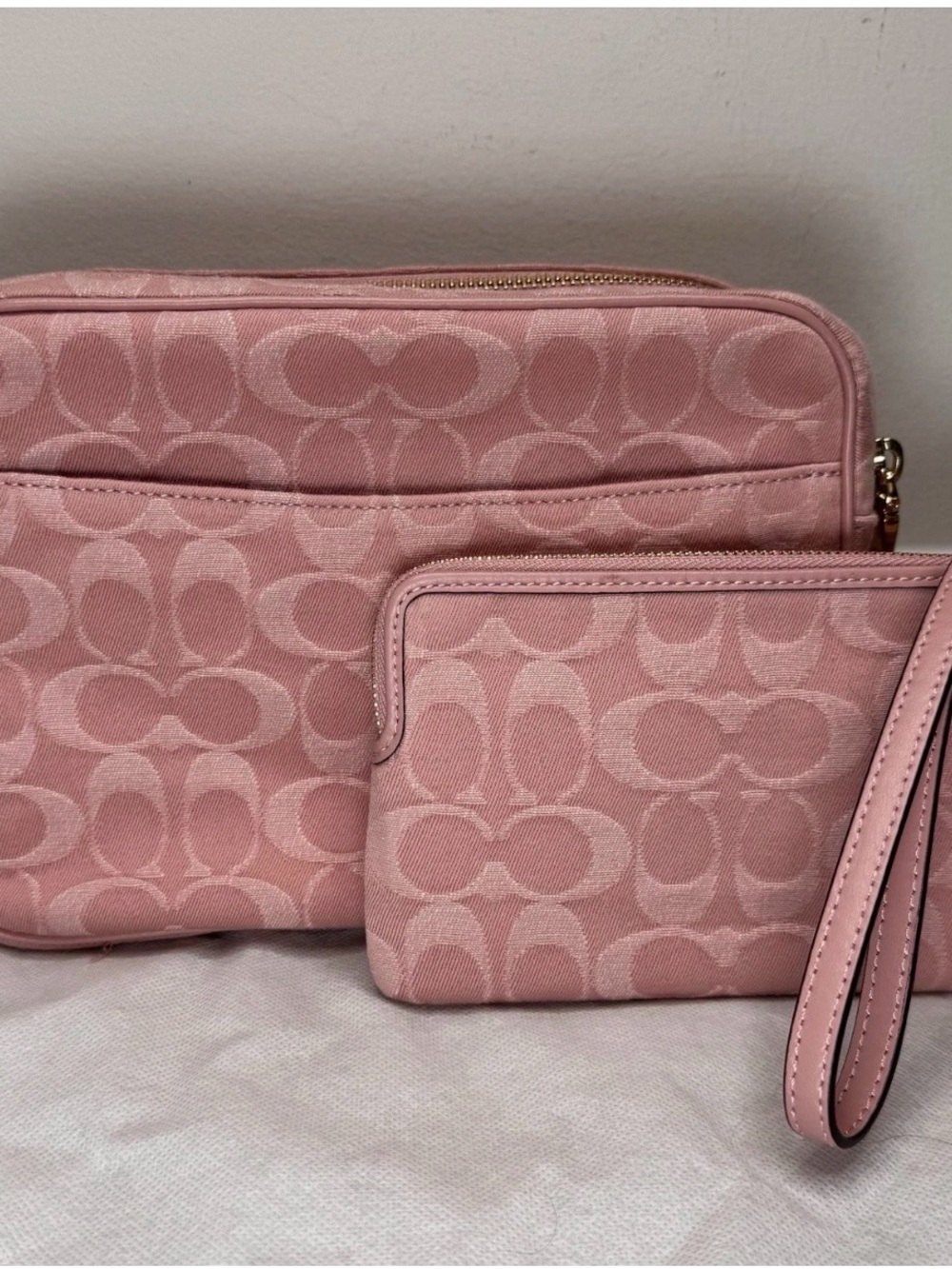 Coach Carey Shoulder/Crossbody Bag In Signature Denim/Gold/Light Pink CER69 - Picture 4 of 16